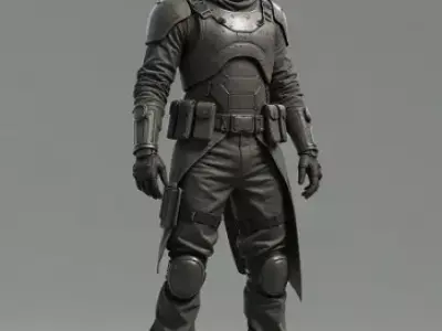Tactical Sci-Fi Soldier 3D Character Model 3D model