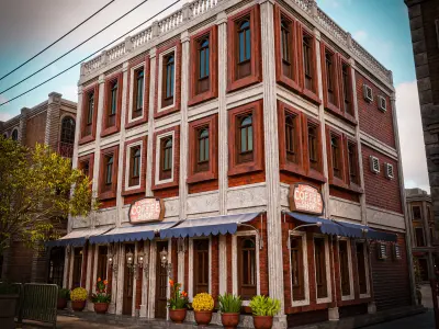 URBAN BUILDING OLD HORROR 8 Low-poly 3D model