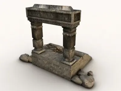 Ancient entrance with stones 3D model
