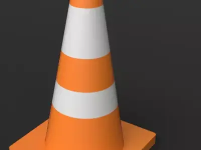 Orange Construction Cone Free 3D model