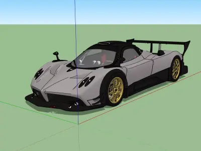 Pagani Zonda R race car grey and black Free 3D model