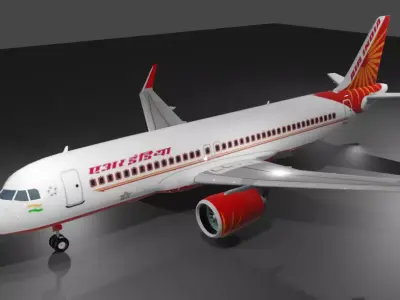 Air India Airbus a320neo Low-poly 3D model
