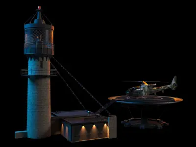 Lighthouse helicopter and 3D model