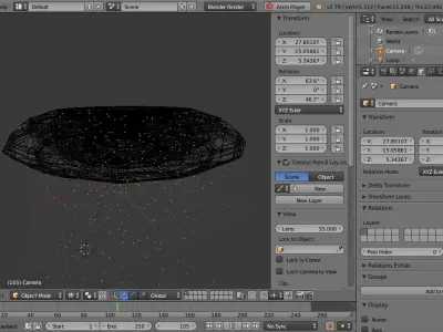 Spaceship Flying saucer Low-poly 3D model