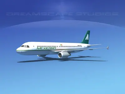 Airbus A320 LP Mexicana Low-poly 3D model