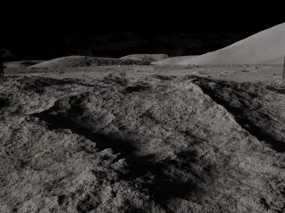 basic moon surface scene 1 3D model