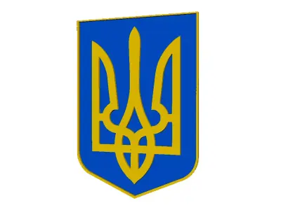 Coat of arms of Ukraine Low-poly 3D model