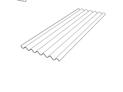 Corrugated Polycarbonate Plastic Sheet Free 3D model