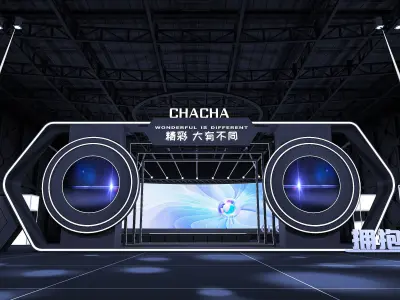 Factory stage area design 3D model