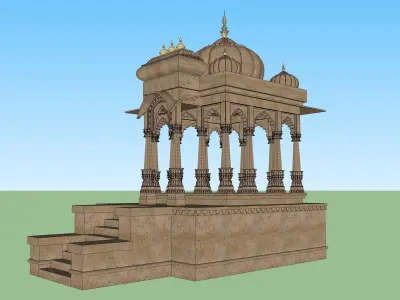 indian jodhpuri stone chatri temple 3D model
