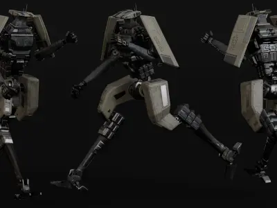 Soldier Robot Low-poly 3D model