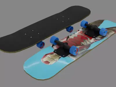 Skate Board - Low Poly - Game Ready - PBR Low-poly 3D model