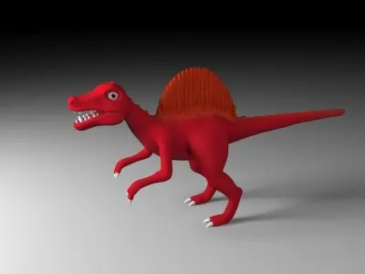 Cartoon spinosaurus Low-poly 3D model