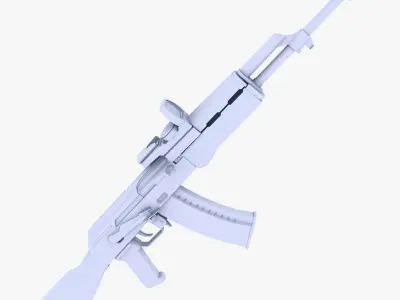 AK47 Assault Rifle Low-poly 3D model get