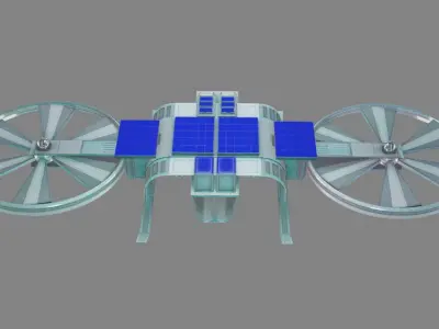Drone V solar powered wheeled vehicle Low-poly 3D model