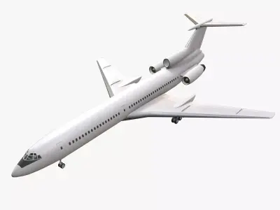 Tupolev Tu-154 Blank Animated Low-poly 3D model