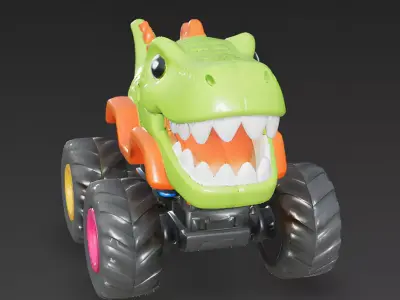 Dino-Drive T-Rex Monster Truck 3D Model Low-poly 3D model