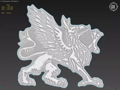 Dragon v2 Suitable for embossing Hot Foil Technique 3D model