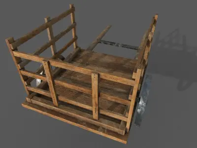 Small Cart 3D model Low-poly 3D model
