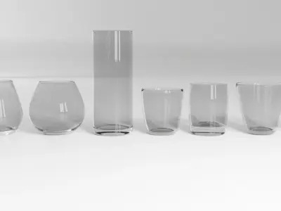 Glasses Set 3D Model glass vase Free 3D model