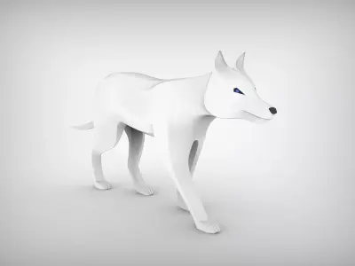 Wolf Sculpture Free low-poly 3D model
