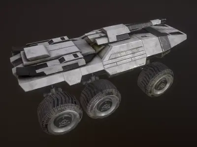 Sci-Fi Infantry Fighting Vehicle Low-poly 3D model