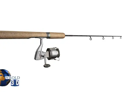 Fishing Rod Lowpoly 3d model Low-poly 3D model