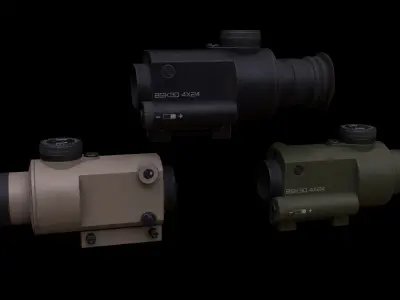 Box Scope 4X24 Zoom Low-poly 3D model