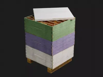 Stacked beehive with 4K Textures 3D model
