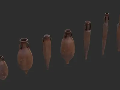 Amphora - Red Terracotta Low-poly 3D model