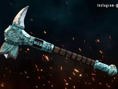 Axe Low Poly PBR textures Free low-poly 3D model