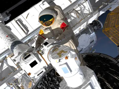 China Feitian Space Suit Rigged 3D model