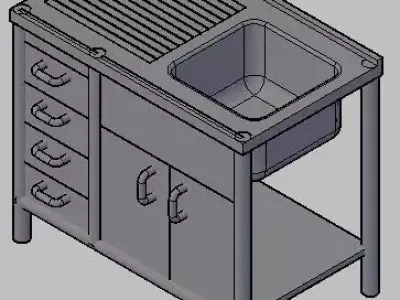 Industrial kitchen sink Free 3D model