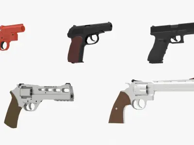 Low-Poly Weapons Pack Low-poly 3D model