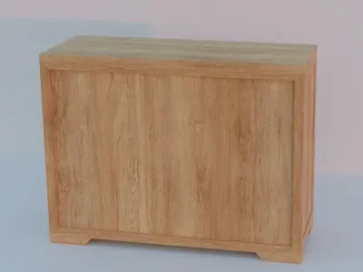 Oak Wood Sideboard Cupboard Free 3D model