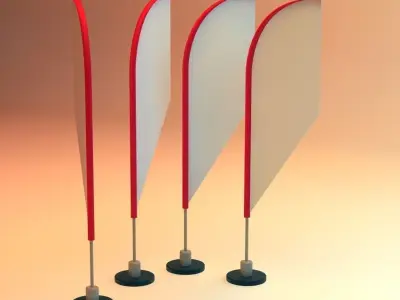 stand flag Free 3D model