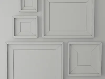 Frame-black-IKEA four framed pictures on wall Free 3D model