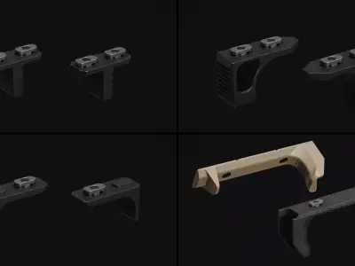 Weapon Grips Pack Low-poly 3D model