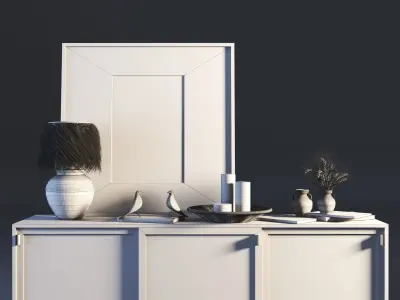 Sideboard-Decorative Set- Boho 3D model