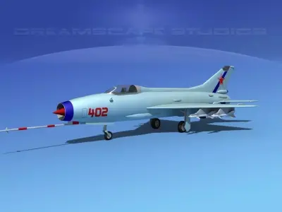 MIG-21 Fishbed V12 3D model