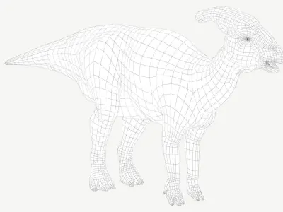 Parasaurolophus dinosaur Low-poly 3D model