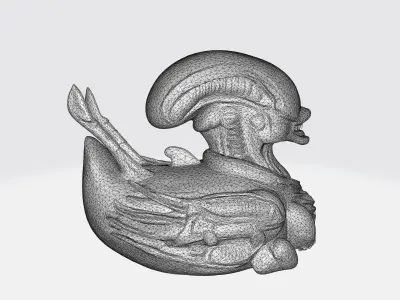 Xenomorph duck 3d model Low-poly 3D model