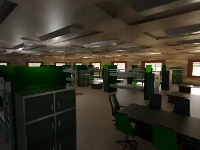 Military Dormitory Low-poly 3D model