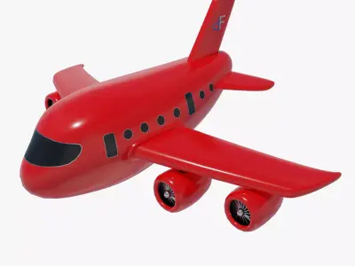 Cartoon Plane Low-poly 3D model