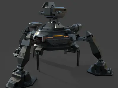 Spider Robot Low-poly 3D model
