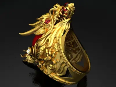 Nhan Nam Rong Kieu 1 - Dragon Men Ring Ver 1 3D print model
