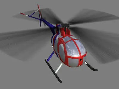 Hughes500 V1 Helicopter Low-poly 3D model