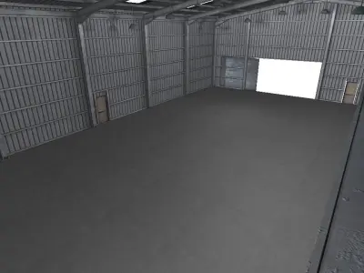 Industrial Warehouse Low Poly Low-poly 3D model