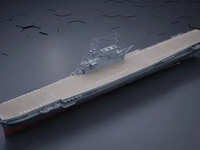 Aircraft Carrier - USS Yorktown CV-5 3D model