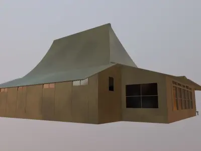 Japanese Temple Low-poly 3D model